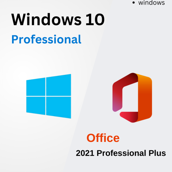 windows 10 pro + office 2021 pro plus license for 3 pc